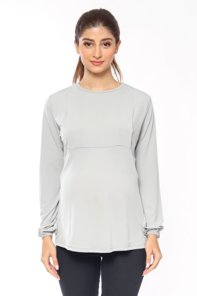 Jane Blouse In Light Grey Jane Blouse In Light Grey